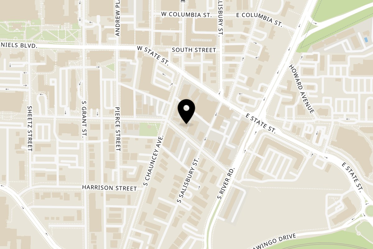 Map showing the location of Pocha on 150 South Chauncey Avenue in West Lafayette